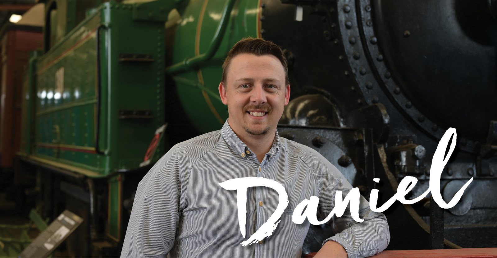 Daniel standing in the NSW Rail Museum