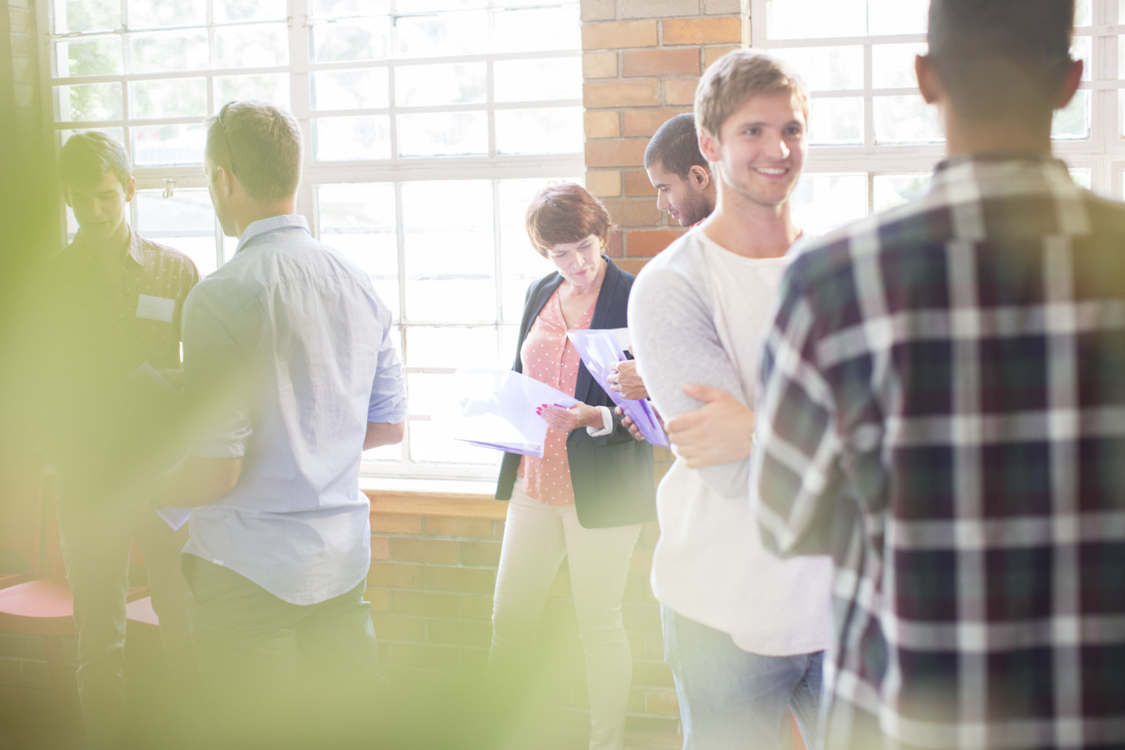 People networking at business event